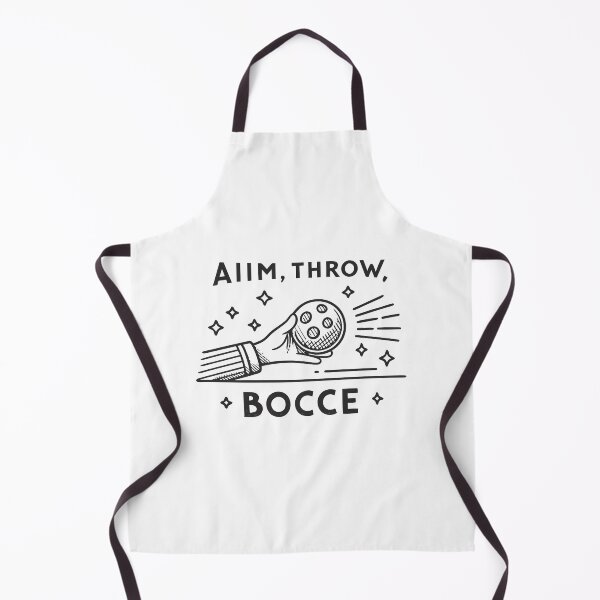 Item preview, Minimalist Bocce Line Art – “Aim, Throw, Bocce” Black & White Vector Design designed and sold by VividOrganica.