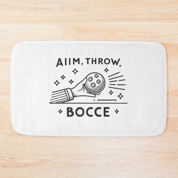 Item preview, Minimalist Bocce Line Art – “Aim, Throw, Bocce” Black & White Vector Design designed and sold by VividOrganica.