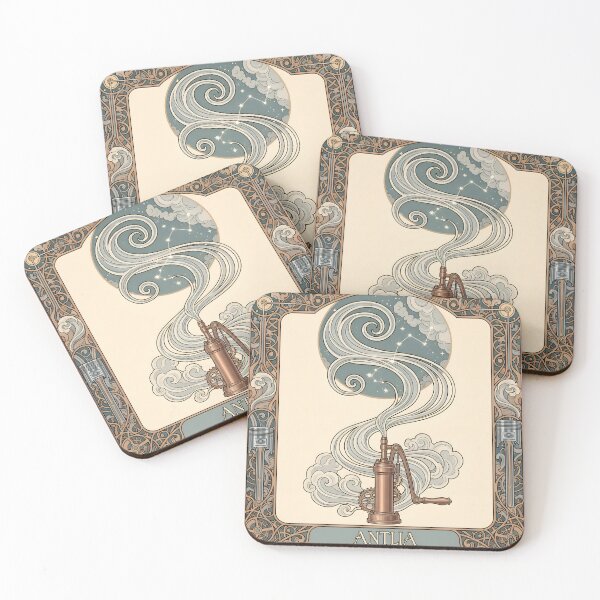 Item preview, Antlia Celeste - Air Pump Art Nouveau Poster designed and sold by LeoLabs.