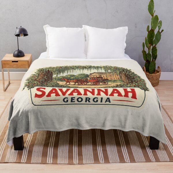 Item preview, Savannah Georgia Vintage Travel Sticker - Retro Historic City & Horse Carriage designed and sold by Blurbean.