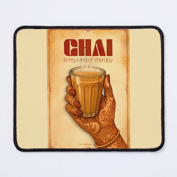 Item preview, Chai Is My Kind of Therapy | Vintage Indian Masala Tea & Henna Poster designed and sold by The Uphaar Store.