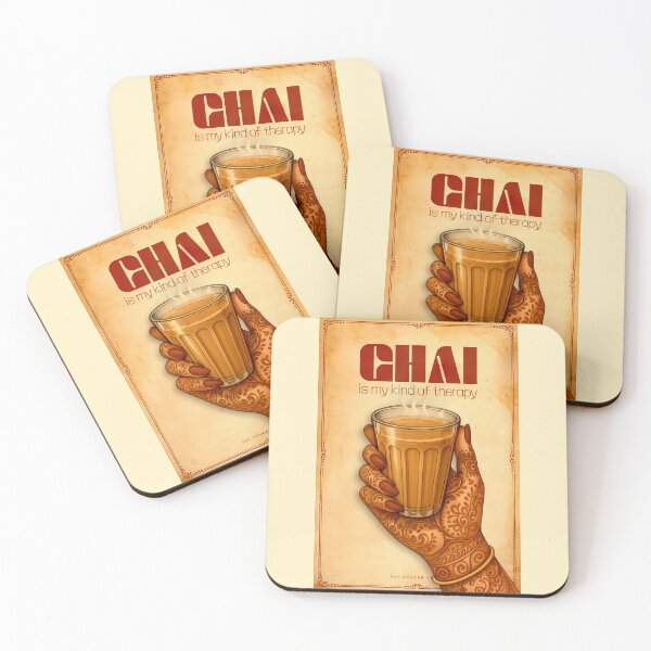 Item preview, Chai Is My Kind of Therapy | Vintage Indian Masala Tea & Henna Poster designed and sold by The Uphaar Store.