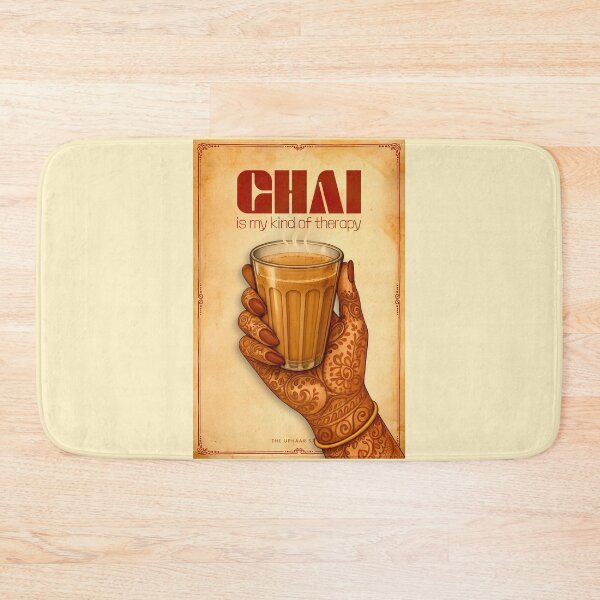 Item preview, Chai Is My Kind of Therapy | Vintage Indian Masala Tea & Henna Poster designed and sold by The Uphaar Store.