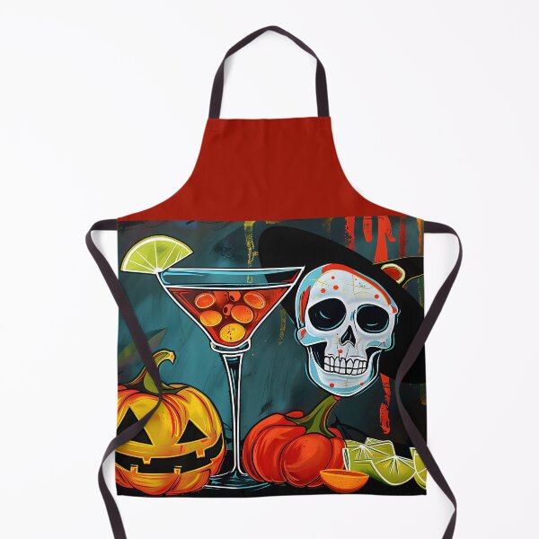 Item preview, Raise a Halloween Toast with a Witch Hat Skull Pumpkin and Festive Cocktail designed and sold by OlfactoART Studio.