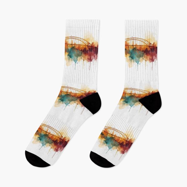 Item preview, Sydney skyline in watercolor with warm blue tones designed and sold by StormArte.