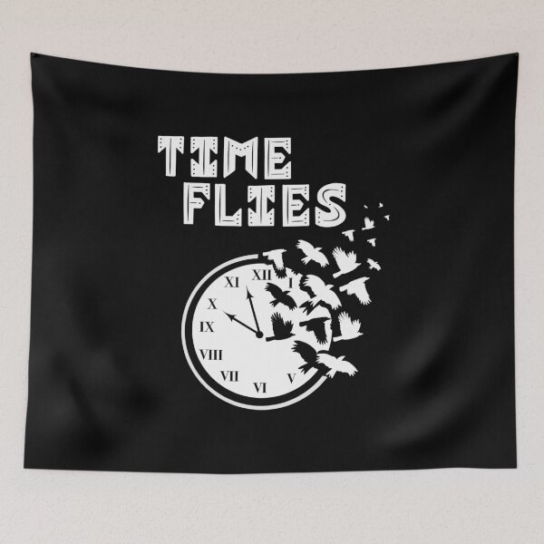 Item preview, Time Flies - Hand Drawn Birds Design for Dark Backgrounds designed and sold by nomadraconteur.