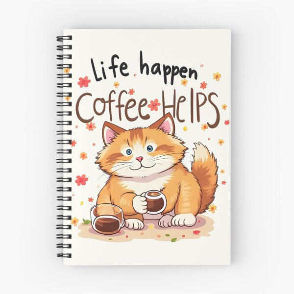 Item preview, Life Happens Coffee Helps Cute Cat Coffee Lover Design designed and sold by LifeProApperal.