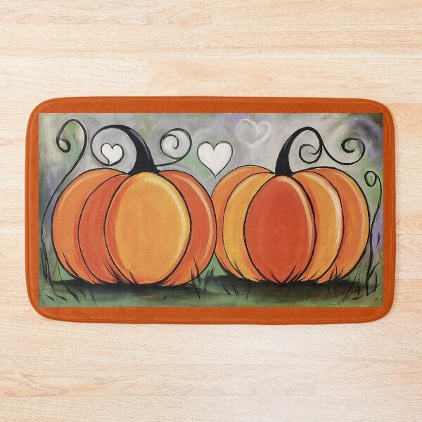 Item preview, Pumpkin Whimsy and Autumn Joy- Vibrant Pumpkins with Floating Hearts and Playful Swirls designed and sold by OlfactoART Studio.
