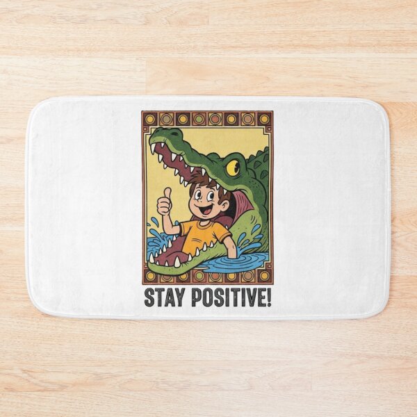Item preview, Stay Positive – Funny Crocodile Cartoon Motivational Design designed and sold by InkwildStudio.