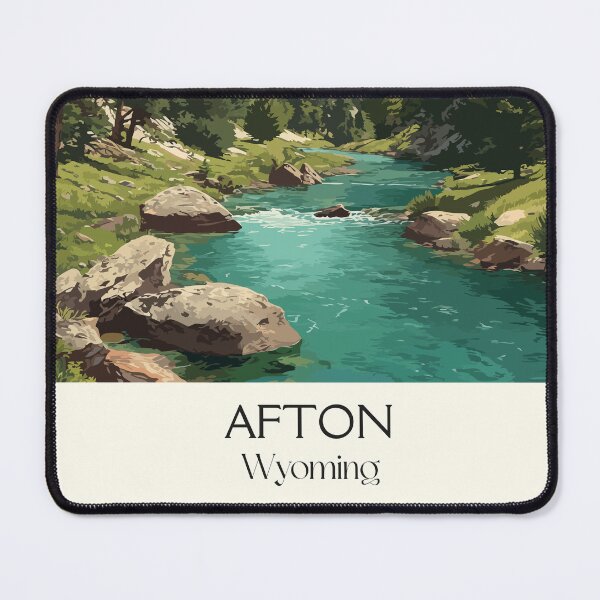 Item preview, Afton Wyoming Travel Poster | Vintage Star Valley & Mountain Wall Art designed and sold by TuncGK.