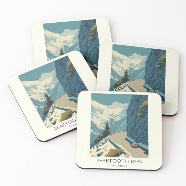 Item preview, Beartooth Pass Wyoming Poster | Vintage All-American Road & Scenic Drive Art designed and sold by TuncGK.