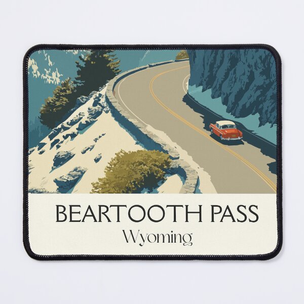 Item preview, Beartooth Pass Wyoming Poster | Vintage All-American Road & Scenic Drive Art designed and sold by TuncGK.