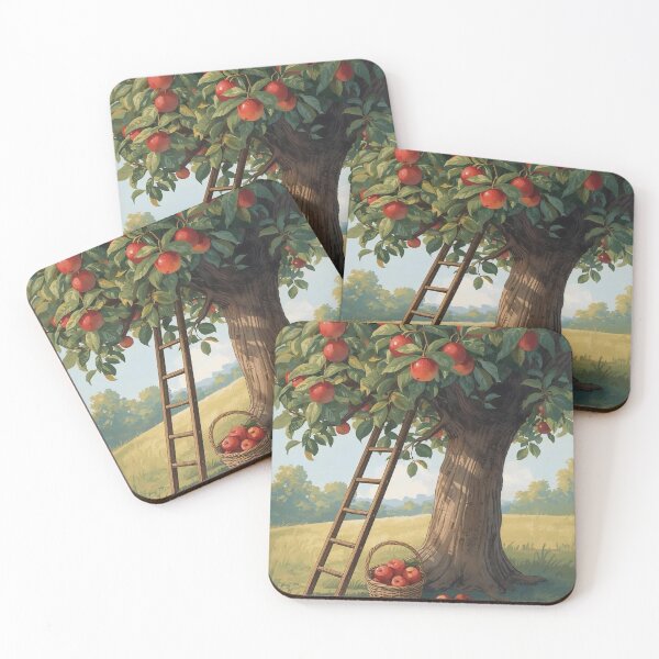 Item preview, Apple Tree Harvest – Cottagecore Orchard Scene designed and sold by Deezyned.