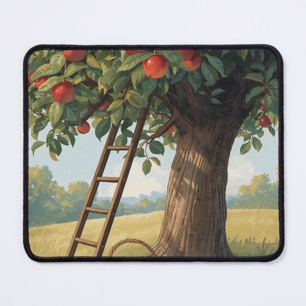 Item preview, Apple Tree Harvest – Cottagecore Orchard Scene designed and sold by Deezyned.