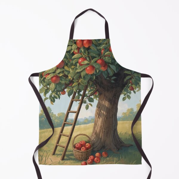 Item preview, Apple Tree Harvest – Cottagecore Orchard Scene designed and sold by Deezyned.