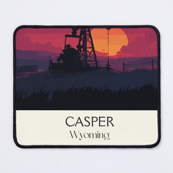 Item preview, Casper Wyoming Travel Poster | Vintage Oil City & Energy Industry Wall Art designed and sold by TuncGK.