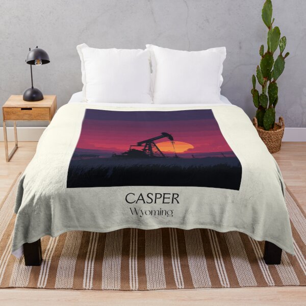 Item preview, Casper Wyoming Travel Poster | Vintage Oil City & Energy Industry Wall Art designed and sold by TuncGK.