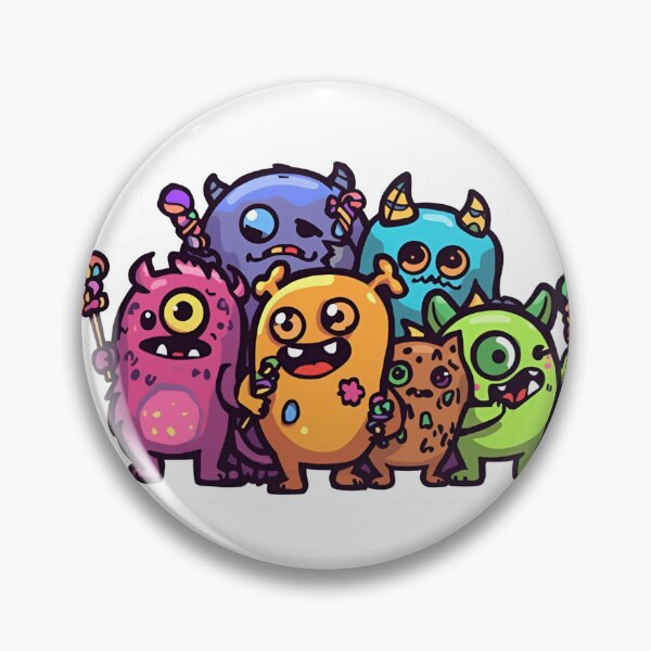 Aperçu de l'œuvre Monstres kawaii mignons avec des bonbons – Motif Halloween « Trick or Treat » créée et vendue par Activity01.