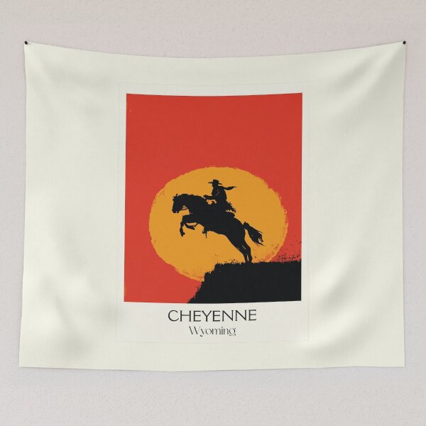 Item preview, Cheyenne Wyoming Travel Poster | Vintage Frontier Days & Cowboy Wall Art designed and sold by TuncGK.