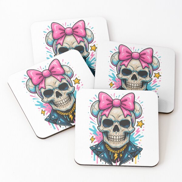 Item preview, Kawaii Punk Skull – Neon Halloween Sticker designed and sold by MarCinu Art.