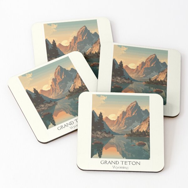 Item preview, Grand Teton National Park Poster | Vintage Teton Range & Snake River Wall Art designed and sold by TuncGK.