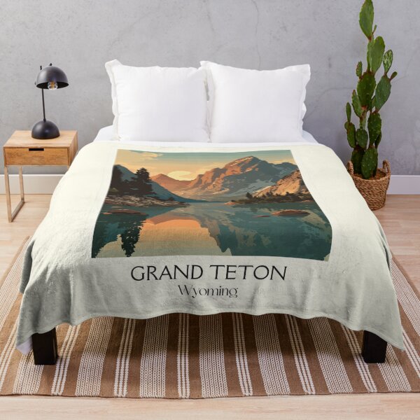 Item preview, Grand Teton National Park Poster | Vintage Teton Range & Snake River Wall Art designed and sold by TuncGK.