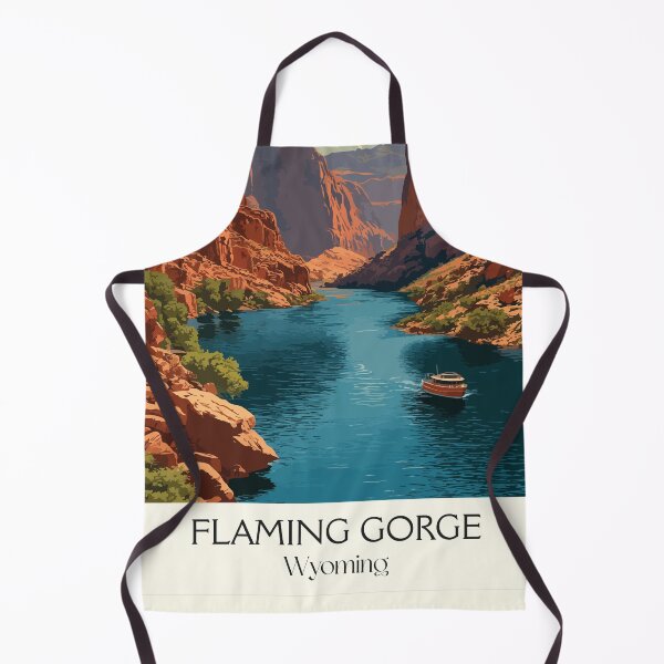 Item preview, Flaming Gorge Wyoming Poster | Vintage National Recreation Area & Green River Art designed and sold by TuncGK.