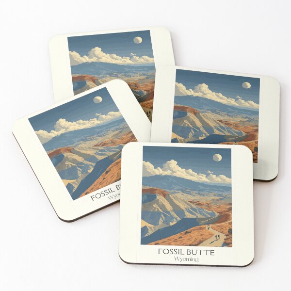 Item preview, Fossil Butte National Monument Poster | Vintage Wyoming Badlands & Geology Art designed and sold by TuncGK.