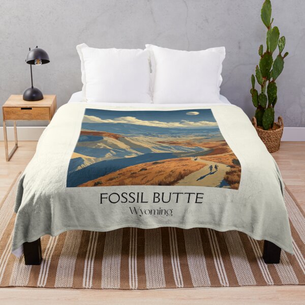 Item preview, Fossil Butte National Monument Poster | Vintage Wyoming Badlands & Geology Art designed and sold by TuncGK.