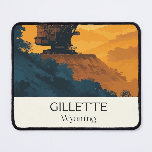 Item preview, Gillette Wyoming Travel Poster | Vintage Energy Capital & Coal Mining Wall Art designed and sold by TuncGK.