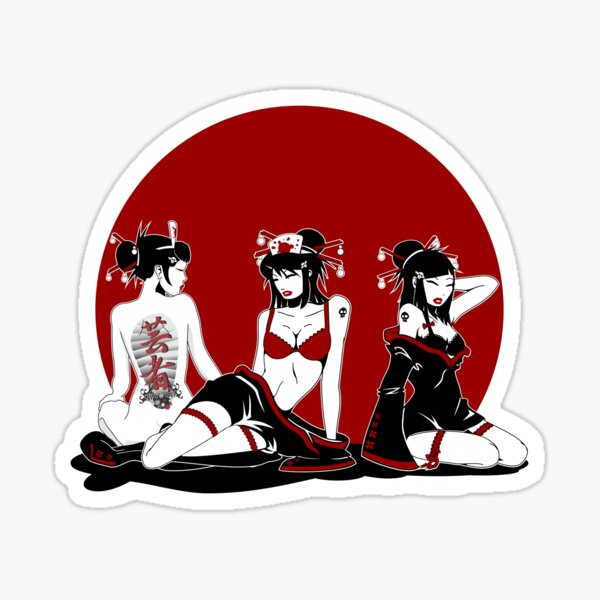 Geisha Pinup Five Sticker