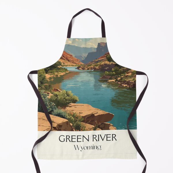 Item preview, Green River Wyoming Travel Poster | Vintage Desert Buttes & River Wall Art designed and sold by TuncGK.
