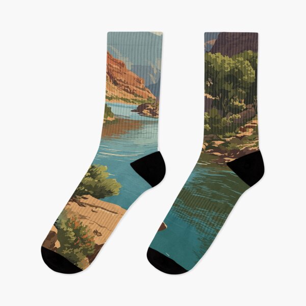 Item preview, Green River Wyoming Travel Poster | Vintage Desert Buttes & River Wall Art designed and sold by TuncGK.