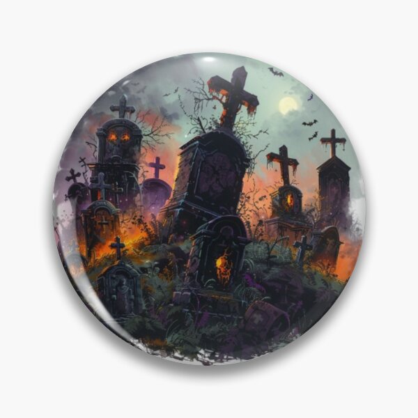 Item preview, Haunted Graveyard Halloween Night Design designed and sold by AlexLineArt.