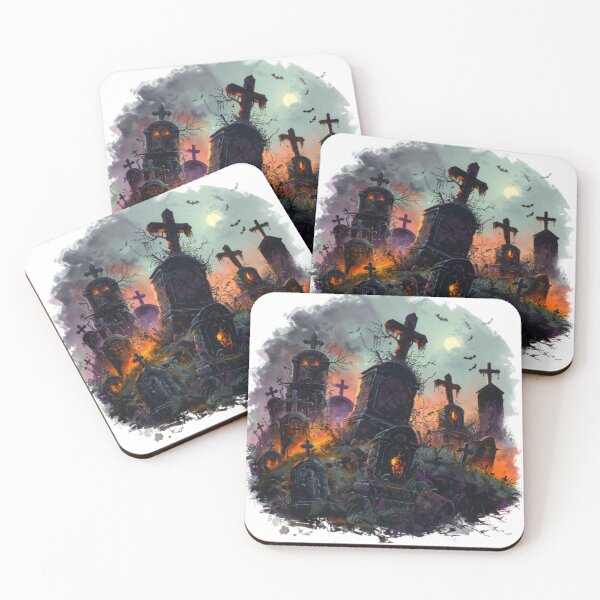 Item preview, Haunted Graveyard Halloween Night Design designed and sold by AlexLineArt.