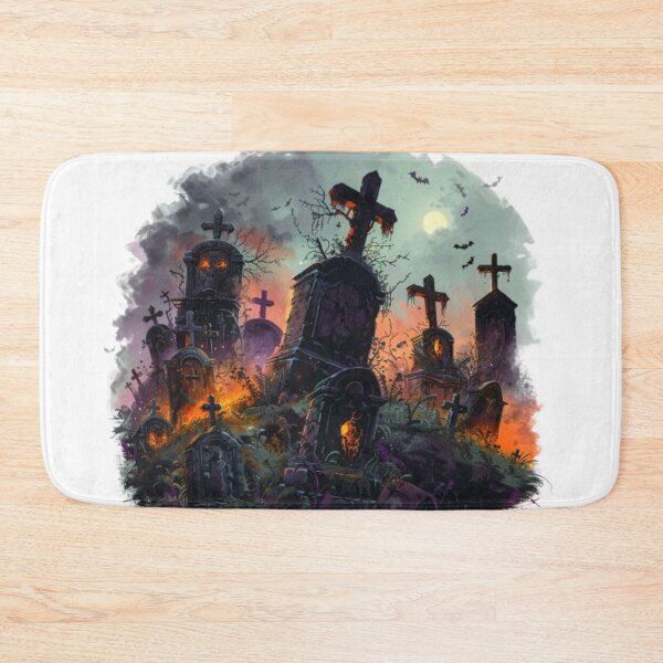 Item preview, Haunted Graveyard Halloween Night Design designed and sold by AlexLineArt.