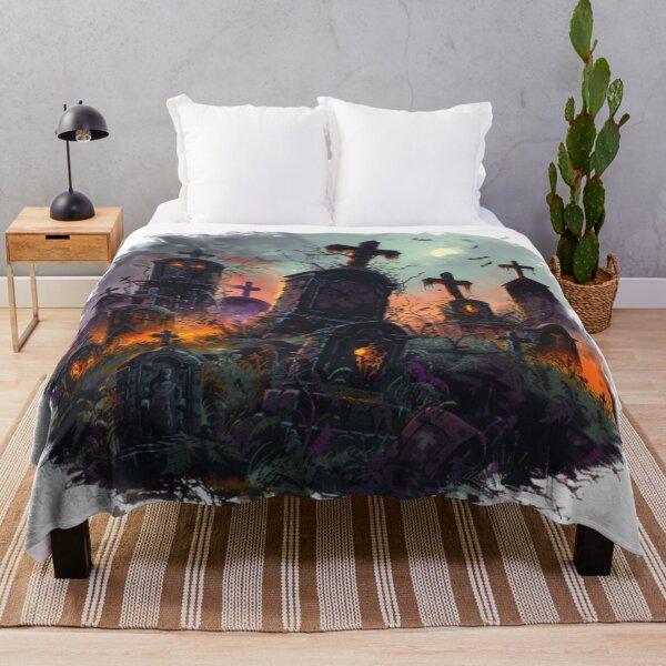 Item preview, Haunted Graveyard Halloween Night Design designed and sold by AlexLineArt.
