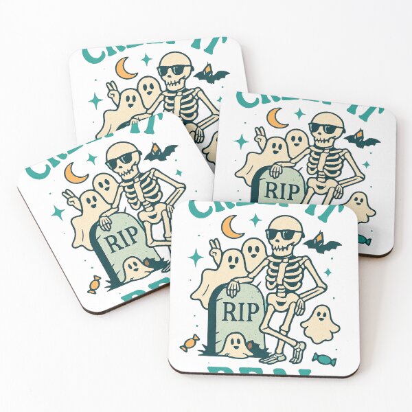 Item preview, Creep It Real – Funny Halloween T-Shirt with Skeleton, Ghosts & Tombstone designed and sold by Stange-T-shirts.
