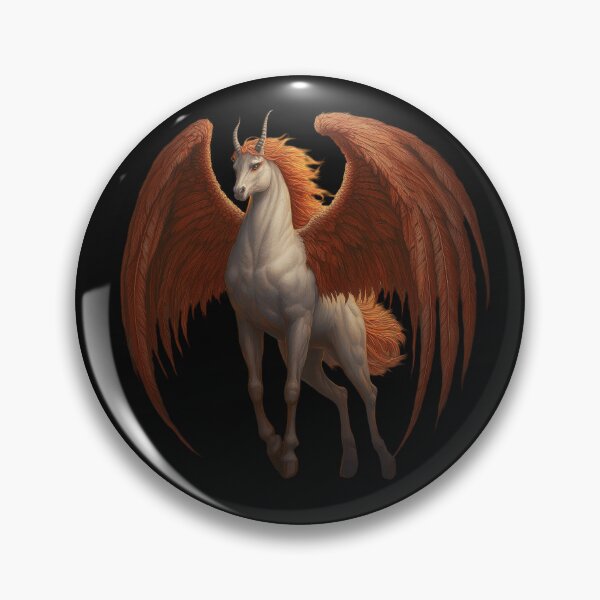 Item preview, Majestic Winged Unicorn with Fiery Red Feathers designed and sold by Daagath.
