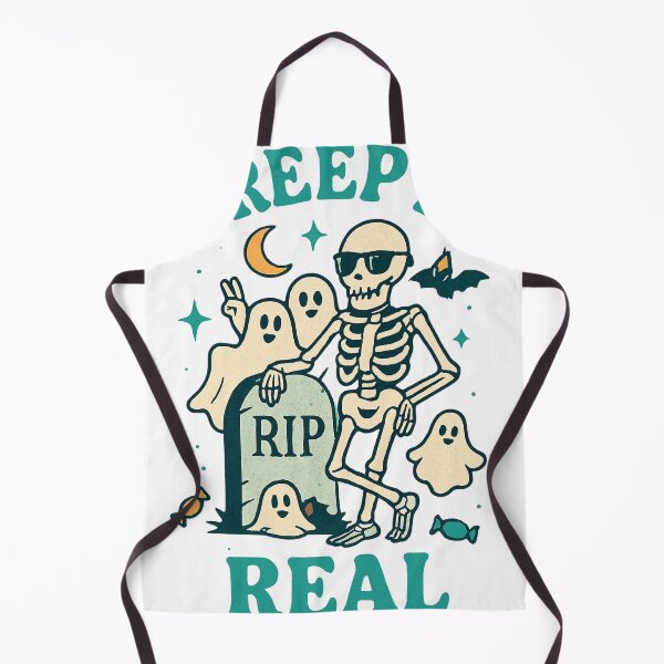 Item preview, Creep It Real – Funny Halloween T-Shirt with Skeleton, Ghosts & Tombstone designed and sold by Stange-T-shirts.