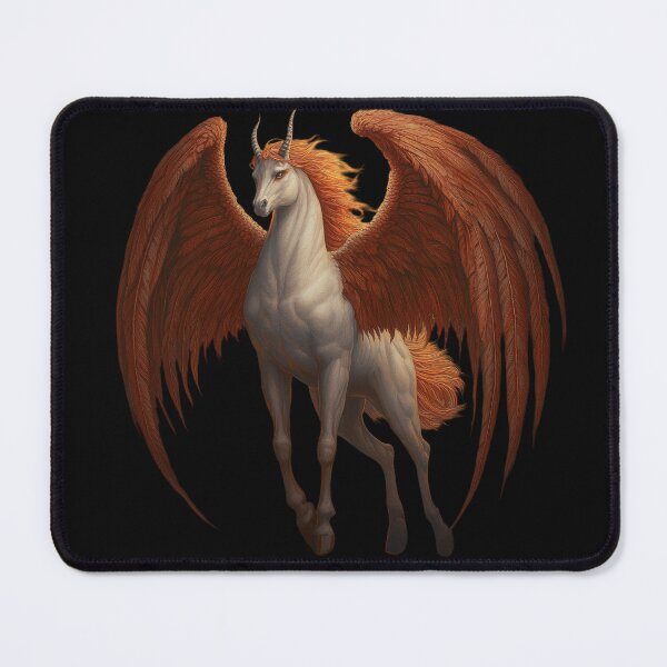 Item preview, Majestic Winged Unicorn with Fiery Red Feathers designed and sold by Daagath.