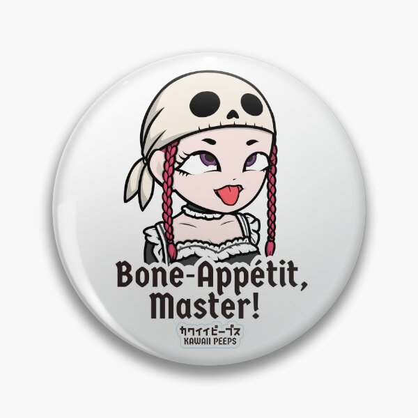 Item preview, Halloween Skull Bandana Design – Funny Kawaii Skeleton Quote “Bone-Appétit, Master!” designed and sold by P-L-Sardines.