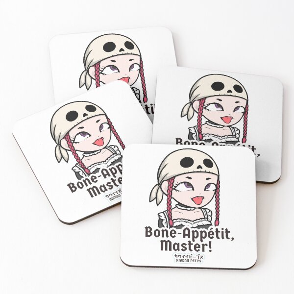 Item preview, Halloween Skull Bandana Design – Funny Kawaii Skeleton Quote “Bone-Appétit, Master!” designed and sold by P-L-Sardines.