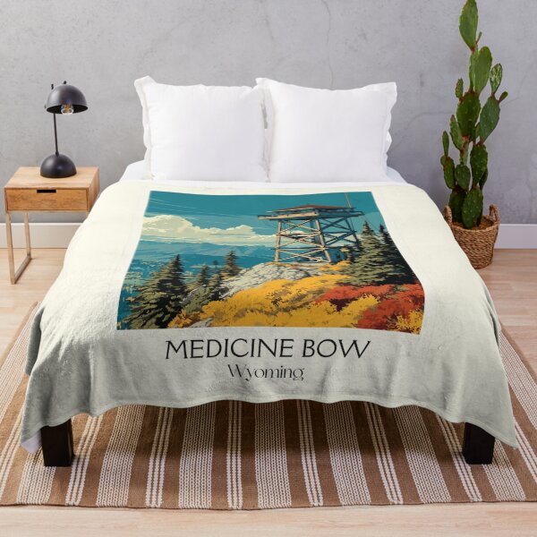 Item preview, Medicine Bow National Forest Poster | Vintage Fire Lookout & Wyoming Mountains Art designed and sold by TuncGK.