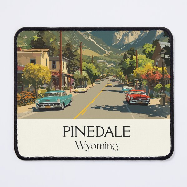 Item preview, Pinedale Wyoming Travel Poster | Vintage Wind River Range & Mountain Town Art designed and sold by TuncGK.