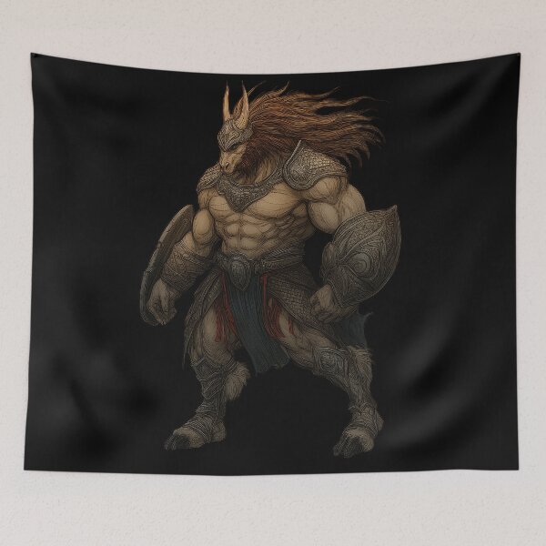 Item preview, Mythic Beast Warrior with Horned Helmet and Tribal Armor designed and sold by Daagath.