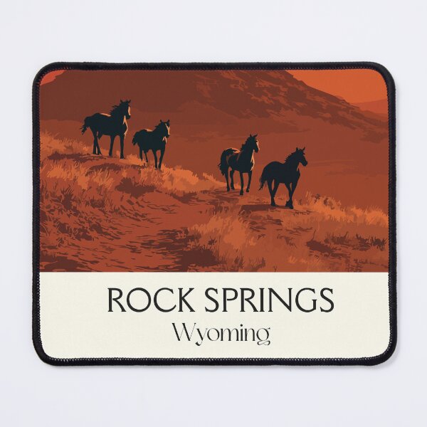 Item preview, Rock Springs Wyoming Poster | Vintage Wild Horses & Red Desert Wall Art designed and sold by TuncGK.