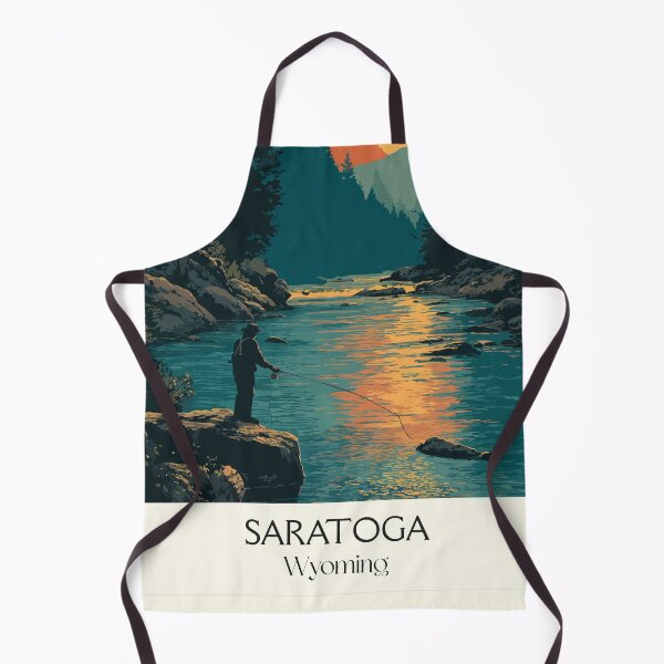 Artikelvorschau, Saratoga Wyoming Reiseposter | Vintage North Platte River & Fliegenfischen Kunst entworfen und verkauft von TuncGK.