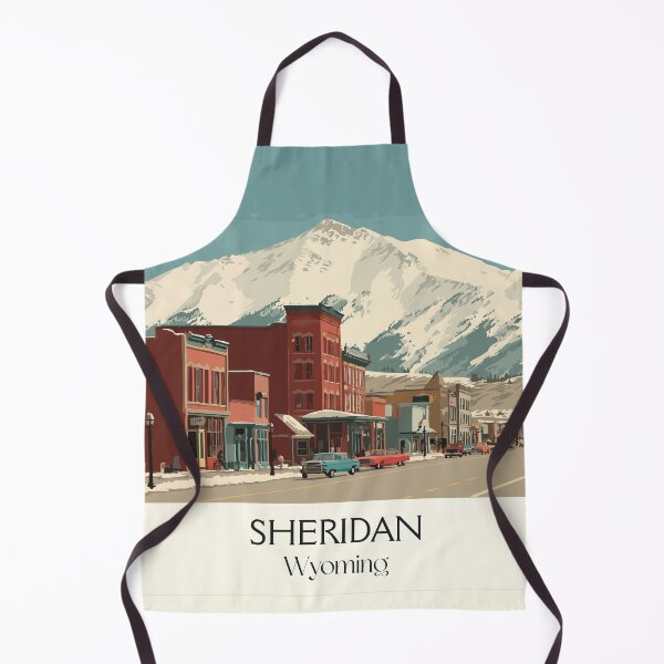 Item preview, Sheridan Wyoming Travel Poster | Vintage Bighorn Mountains & Historic Main Street Art designed and sold by TuncGK.