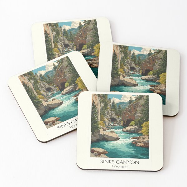 Item preview, Sinks Canyon State Park Poster | Vintage Lander Wyoming & Popo Agie River Art designed and sold by TuncGK.